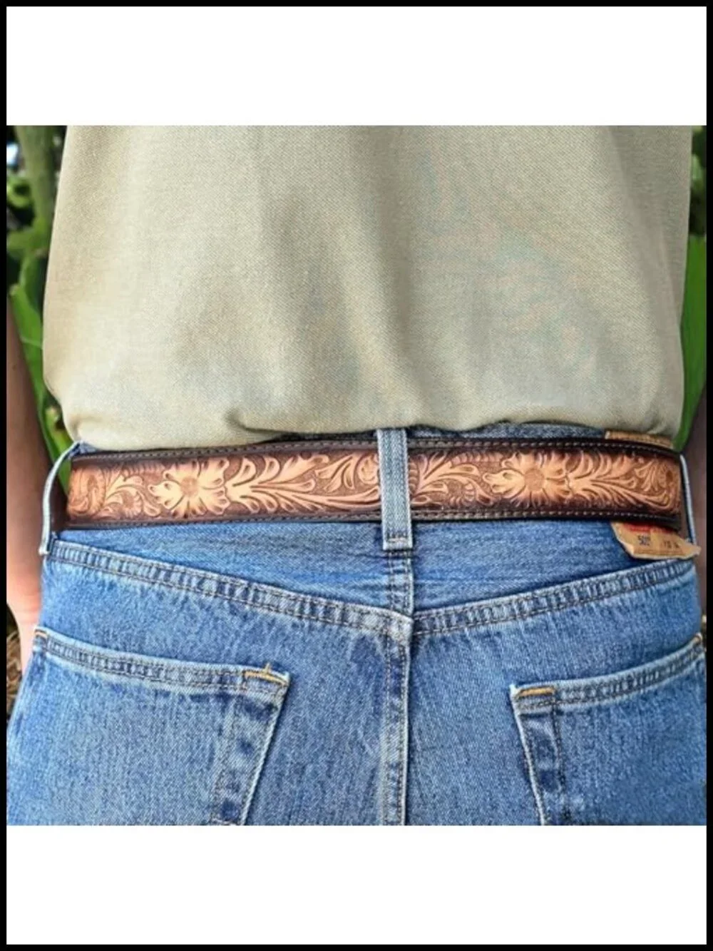 Full Grain Leather Western Belt 1.5